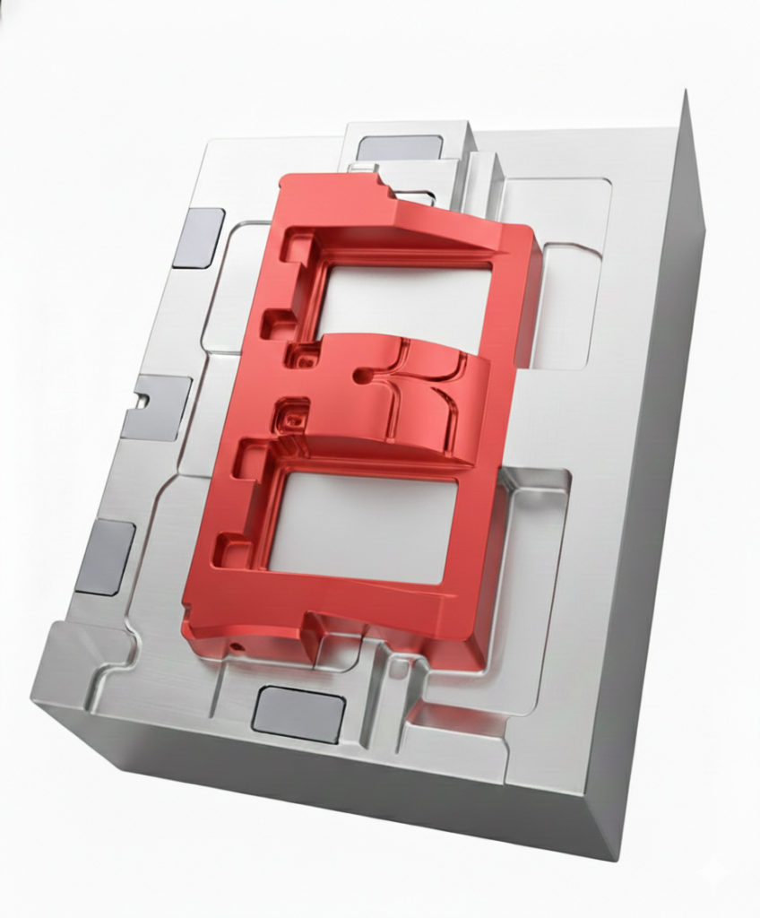 事例3 サンプル部品画像 — SS400 肩削り